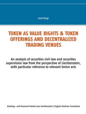 cover image of Token as value rights & Token offerings and decentralized trading venues